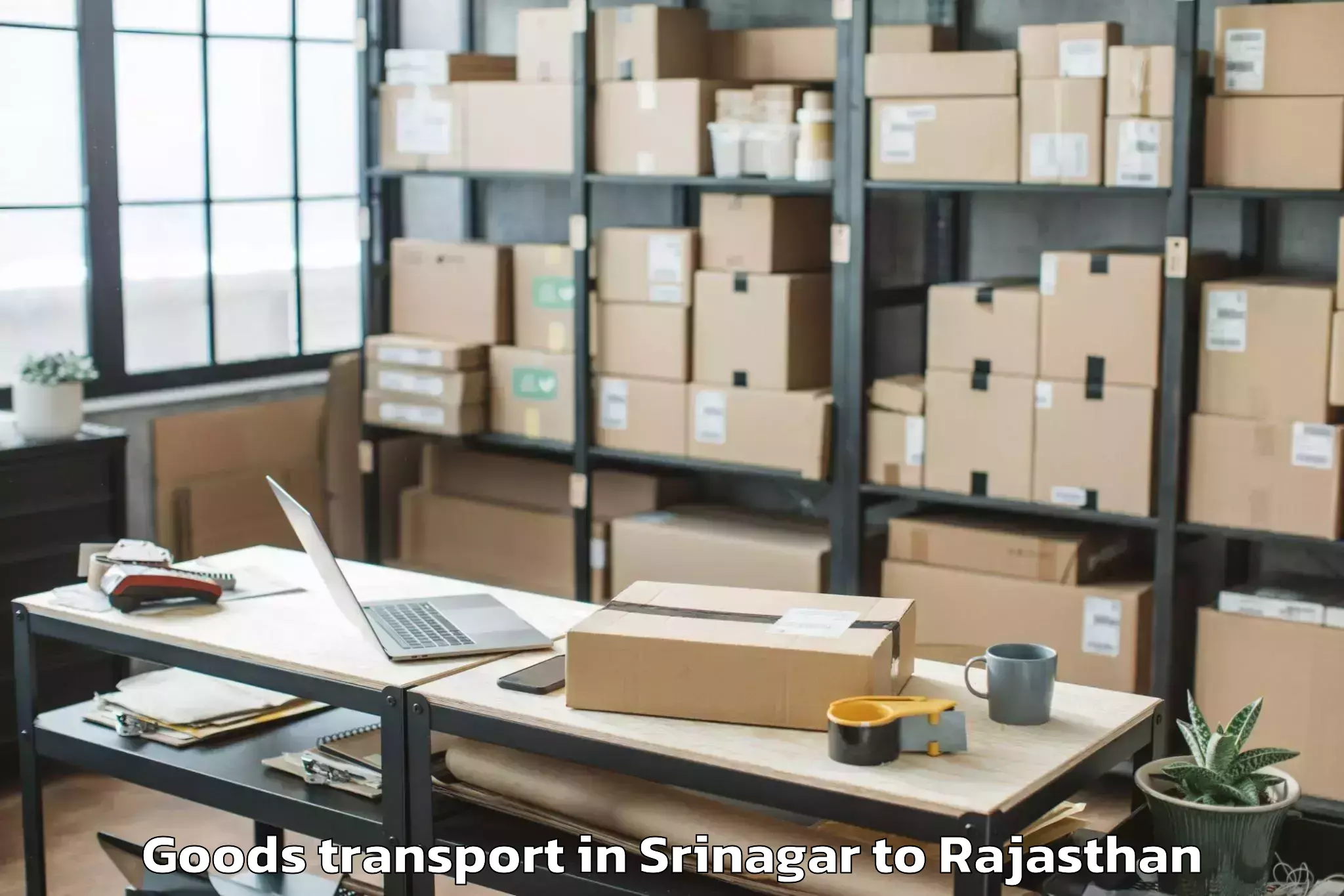 Hassle-Free Srinagar to Jaipur National University Jai Goods Transport